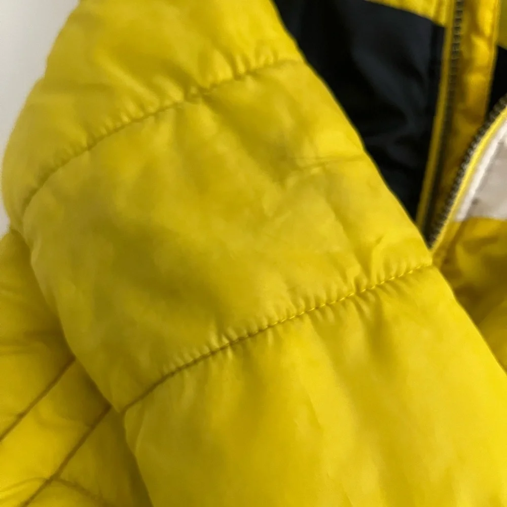 Tommy Hilfiger Kids Yellow Puffer Jacket with Navy blue  and White Panels